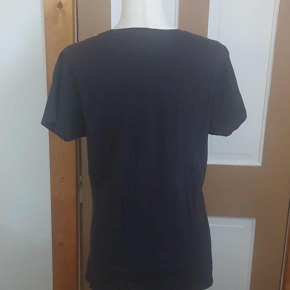 Black Graphic Tee with Colorful Design #0419K - Picture 4 of 4